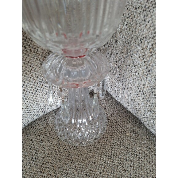 Elegant Vintage Clear 16" tall Ribbed and Flared Glass Vase Candle/Flower vase - Picture 13 of 16